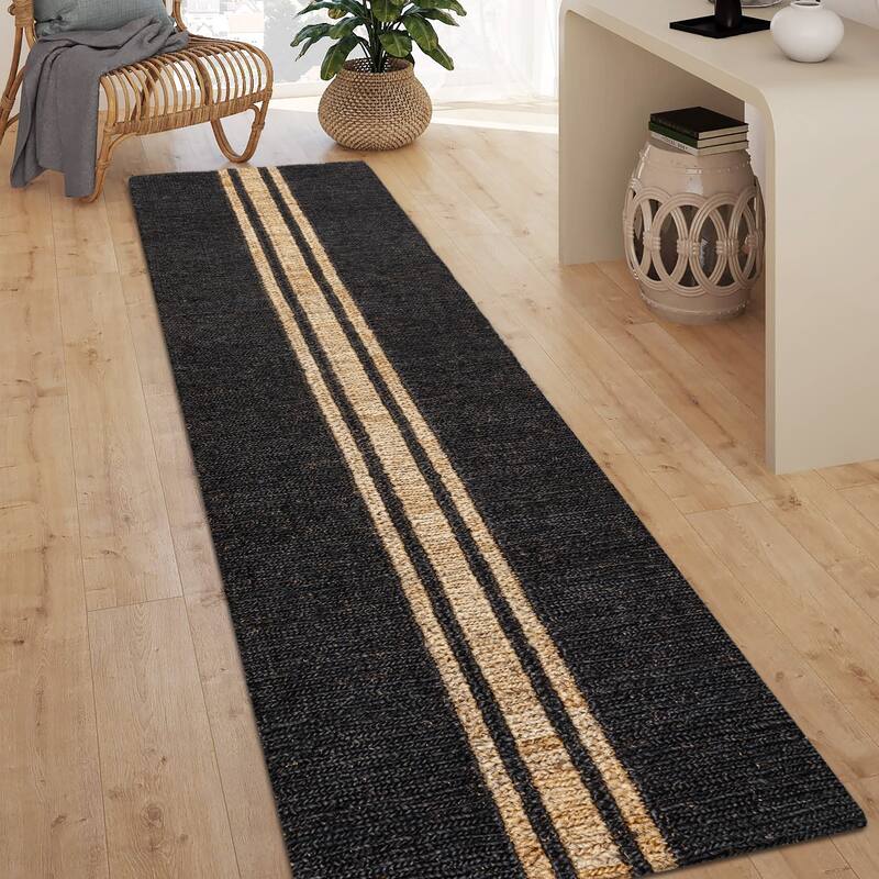 JONATHAN Y Zolak Rustic Beach House Wide Ticking Stripe Jute Rug