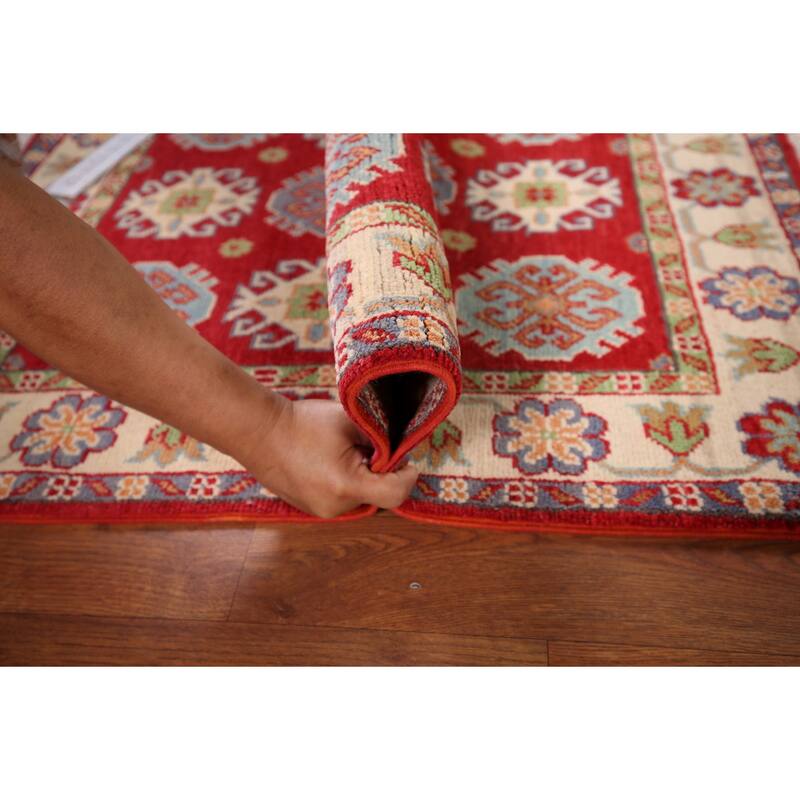 Red Kazak Accent Rug Handmade Wool Carpet - 2'10" x 4'2"
