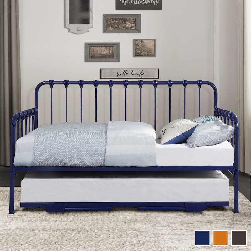 Eury Open Frame Metal Daybed with Lift-Up Trundle