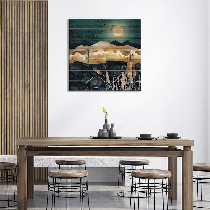 Summer Lake Print On Wood by SpaceFrog Designs - Multi-Color