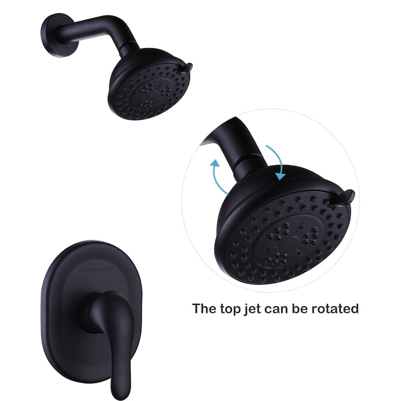 Modern 3-Way High-pressure Shower Head Set with Handle in Black