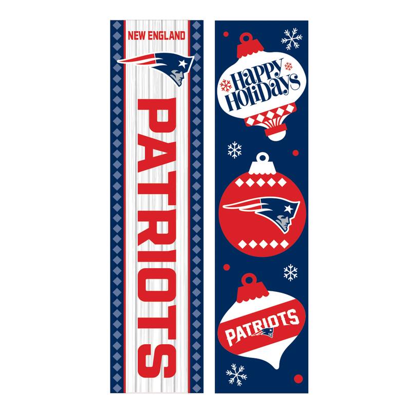 47" Double Sided Seasonal Porch Leaner, New England Patriots - 47" x 11.25"