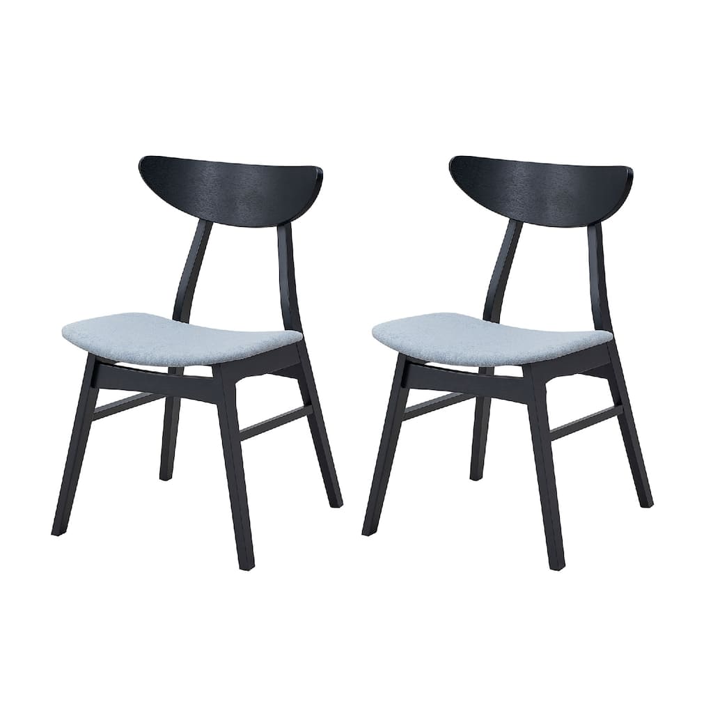 2-Piece Dining Chair Set, Comfortable Polyester Upholstered Wooden Chairs for Kitchen or Restaurant