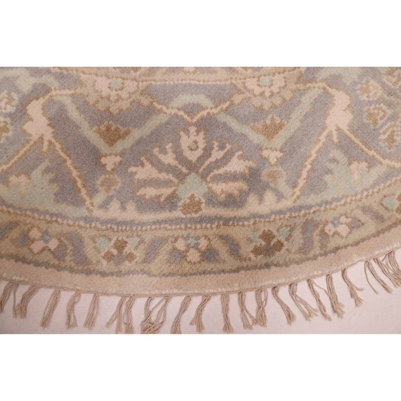 ECARPETGALLERY Hand-knotted Royal Oushak Ivory Wool Rug - 8'0 x 7'9