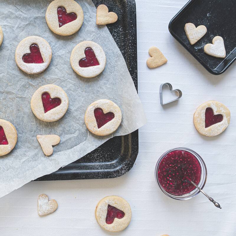 3pcs Cookie Cutters, Heart Shaped Stainless Steel Biscuit Cookie Cutter - Silver