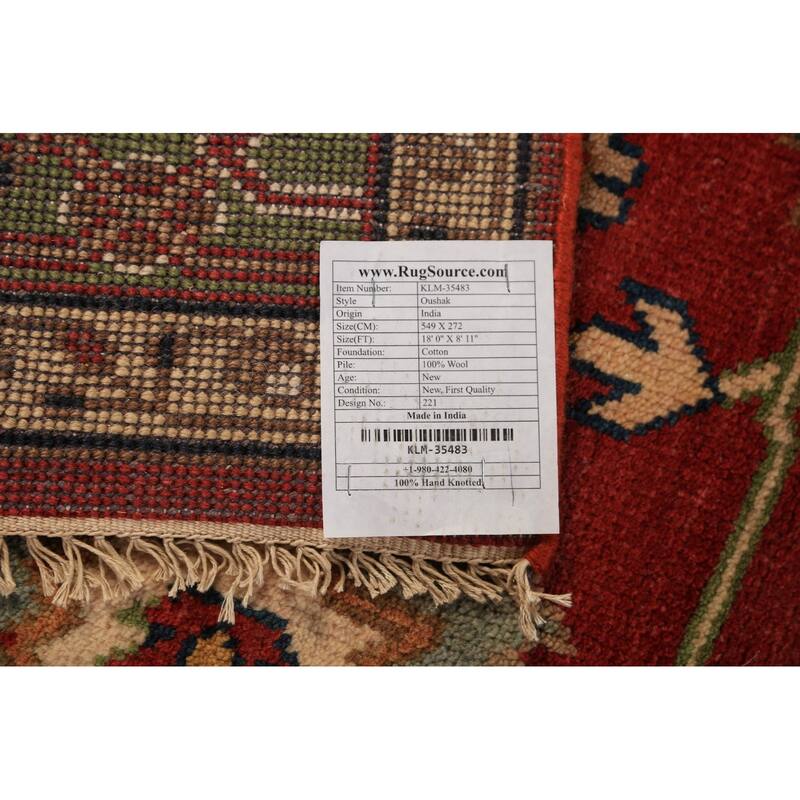 All-Over Large Oushak Indian Rug Handmade Wool Carpet - 8'11"x 18'0"