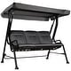 preview thumbnail 18 of 23, Outsunny Outdoor Patio Porch Swing Bench with Included Adjustable Shade Awning & Comfort Padded Seating for Three People