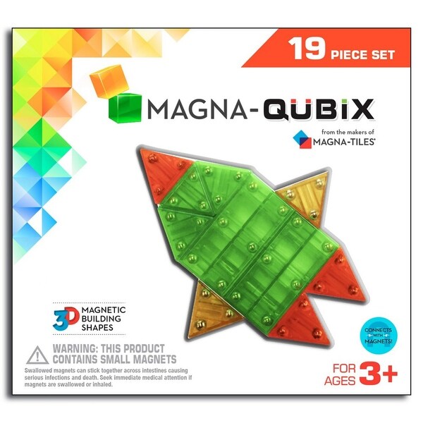 Magna-Qubix 3D Magnetic Building Shapes (19 Pieces) - Bed Bath