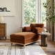 preview thumbnail 1 of 10, Knox 65" Modern Farmhouse Performance Velvet Chaise Lounge Chair Burnt Orange Performance Velvet
