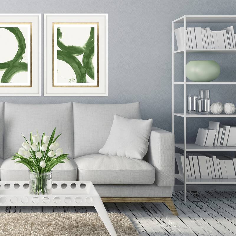 Rings of Water II Framed Art Giclee Under Glass - Green