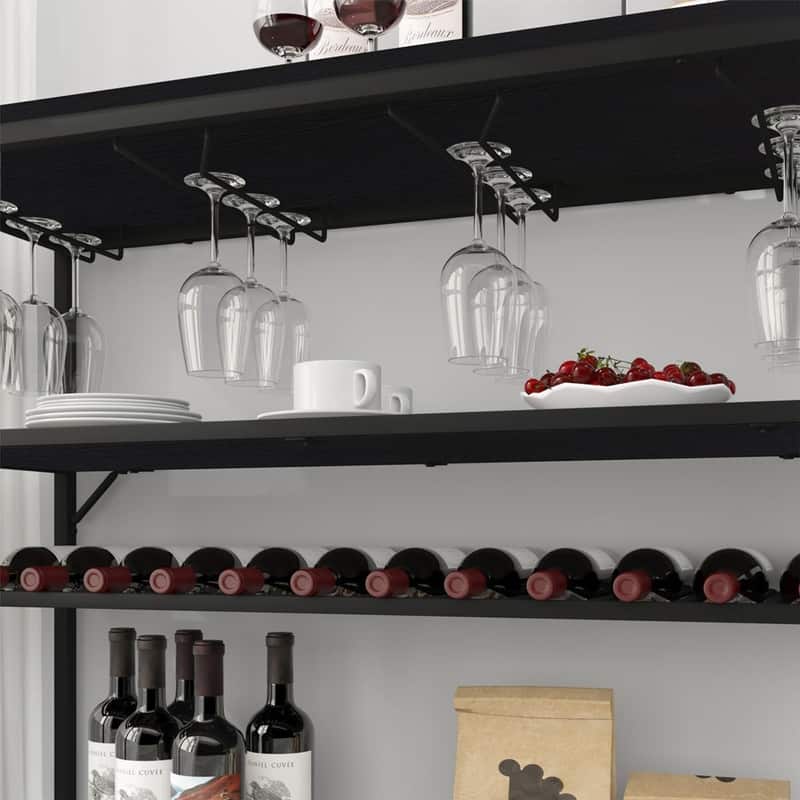 Wine Rack Table, Modern Floor Standing Wine Rack, Wine Cooler, Oak 40