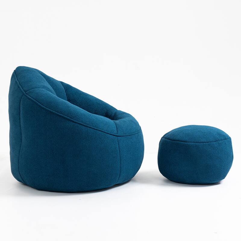 Bedding Bean Bag Sofa Chair High Pressure Foam Bean Bag Chair Adult Material with Padded Foam Padding Compressed With Footrest