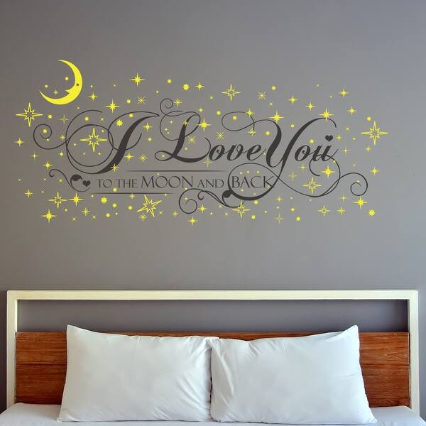 slide 2 of 5, Walplus I Love You Quote Glow in Dark Stars Wall Sticker Home Decor
