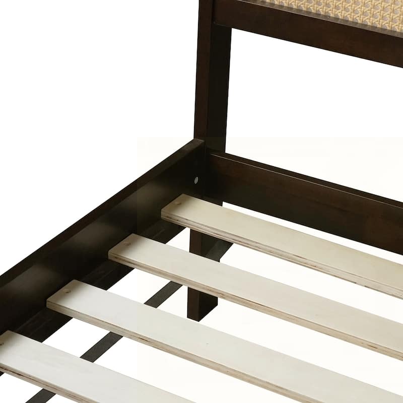 Rubber Wood Bed with Enhanced Support Salts and Feet