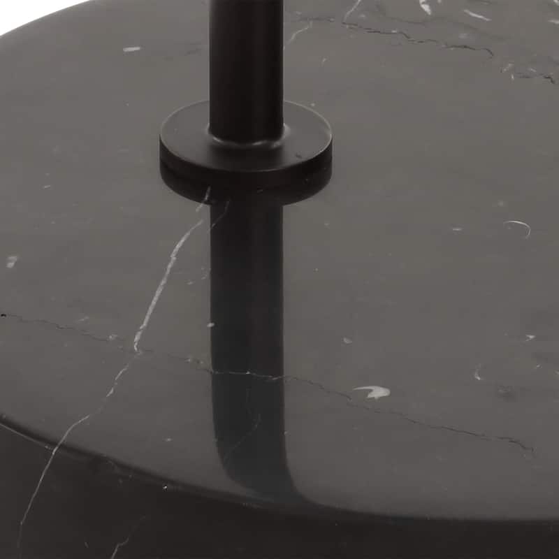 Curved Floor Lamp with Drum Shade - 66" - Satin Black