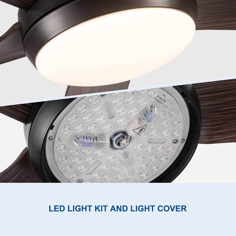 56" Ceiling Fan Light with Remote Control