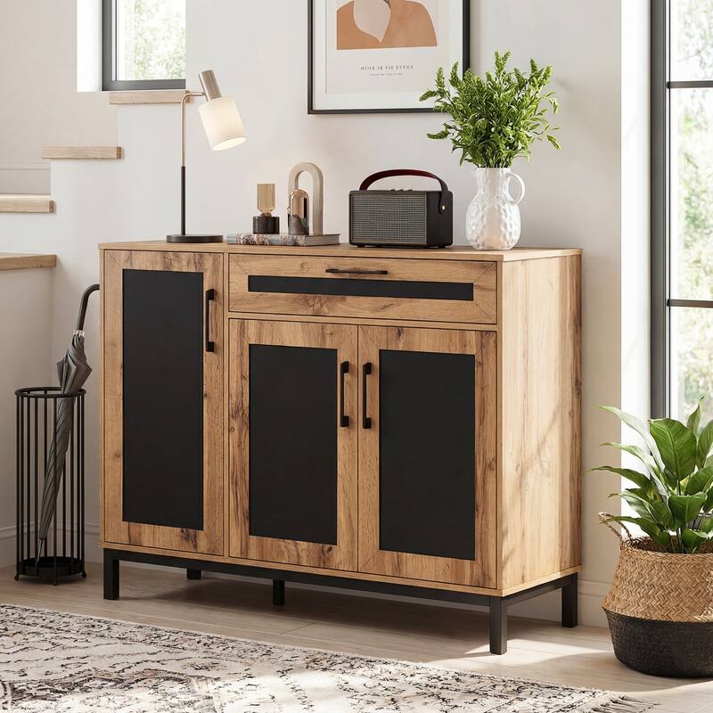 Gymax 48'' Sideboard Buffet Cabinet w/Drawer & Removable Shelves for