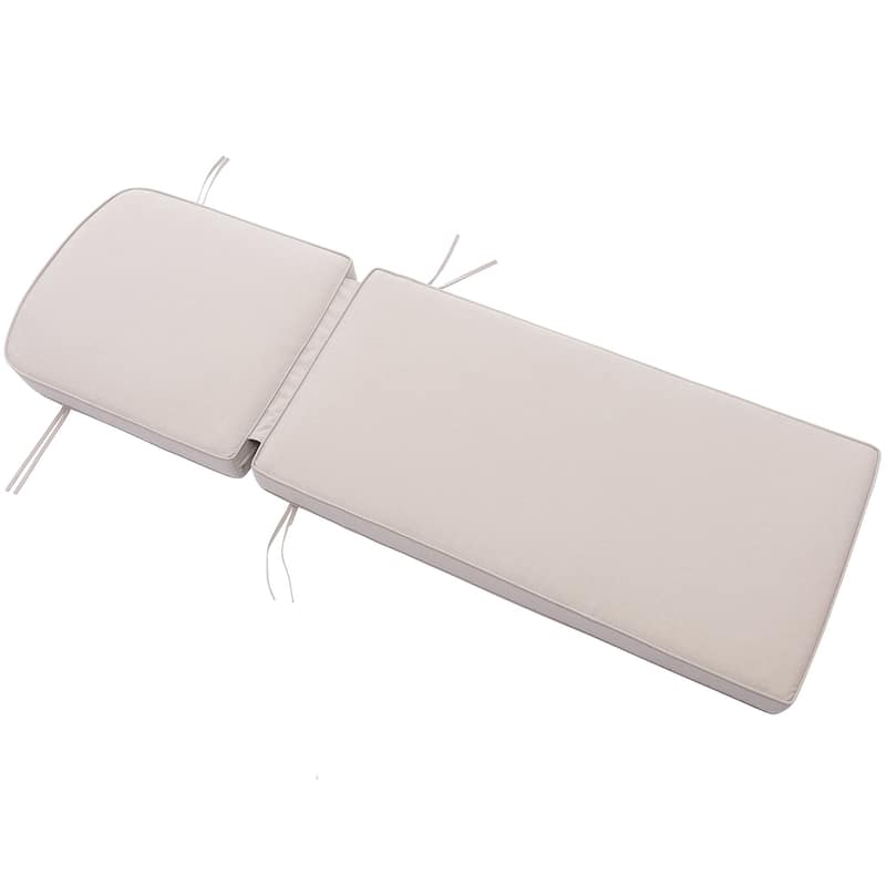 KINWELL Set of 2 Extra Thick Outdoor Chaise Lounge Cushions (5-inch Thick)