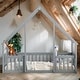 preview thumbnail 2 of 16, Twin Floor House Bed with Fence,Guardrails
