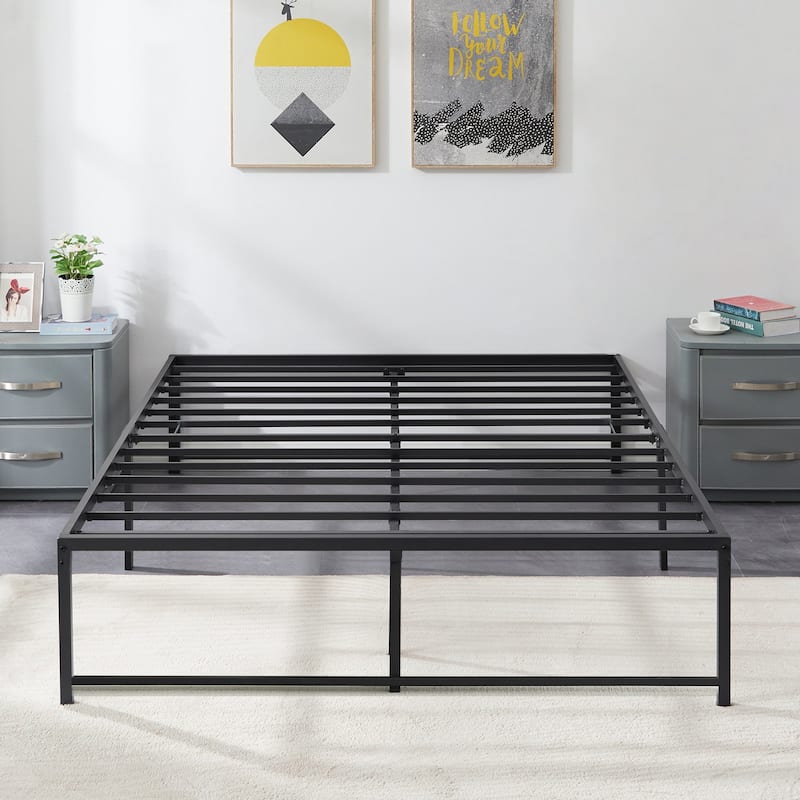 Javlergo 14-Inch Queen Size Metal Platform Bed Frame, No Box Spring Needed