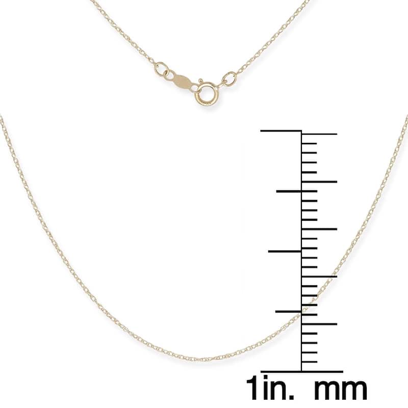 14k Gold Children's 13-inch Carded Rope Chain Necklace