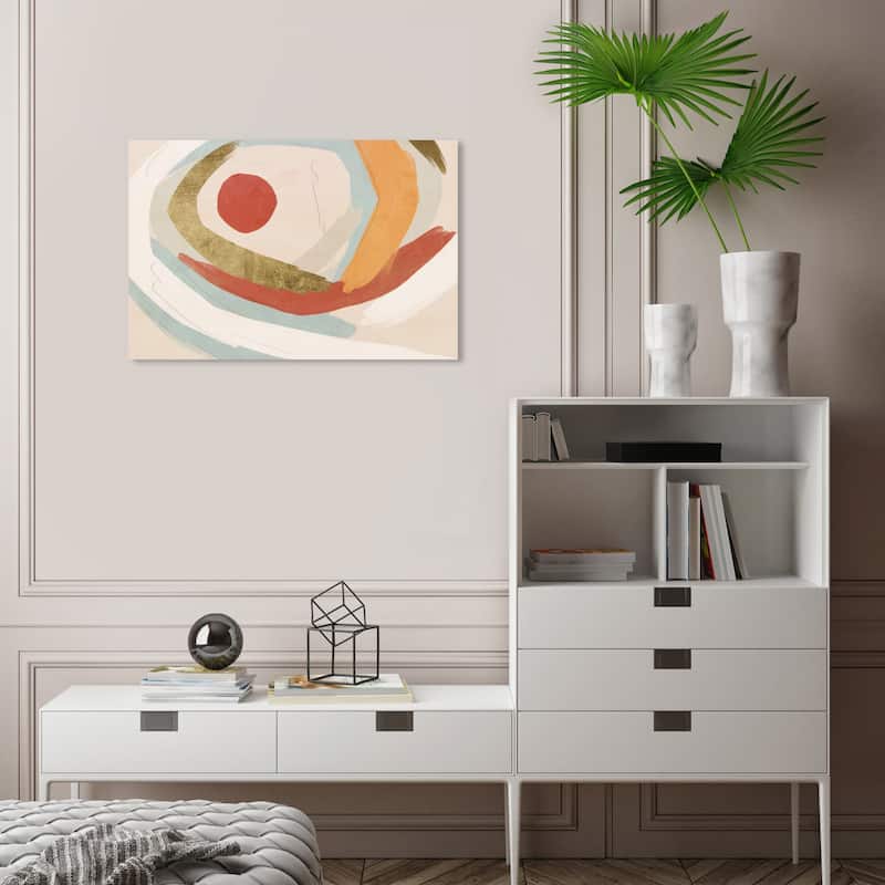 Wynwood Studio Canvas Abstract Sunset Breeze White and Cream White Modern & Contemporary Wall Art Canvas Print - 16 x 24