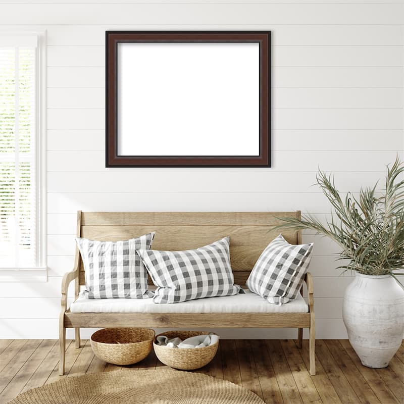 Amanti Art Harvard Walnut Framed Dry Erase Magnetic Board