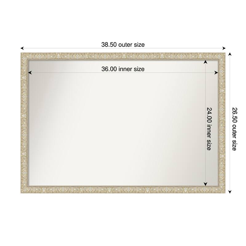 Lila Non-Beveled Wood Framed Wall Mirror - 39 x 27 in - Lila Silver