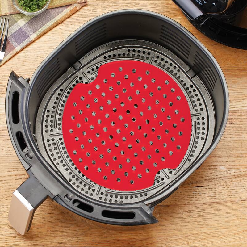 Non-Stick Perforated Silicone Air Fryer Basket Liner - 8.000 x 8.000 x 0.300