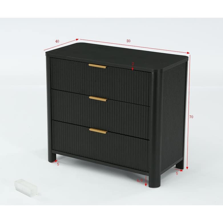 31.5-Inch Oversized Nightstand with 3 Drawers, Modern Sofa End Side Table with Storage, Extra Large Bedside Table