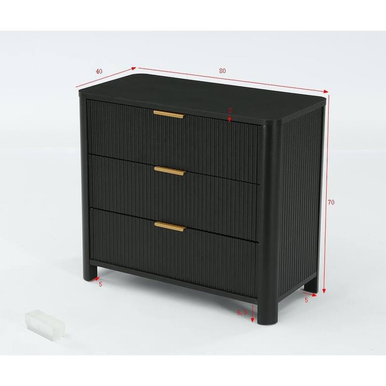 Wide Night Stand with 3 Drawers, 31.5-Inch Oversized Nightstand