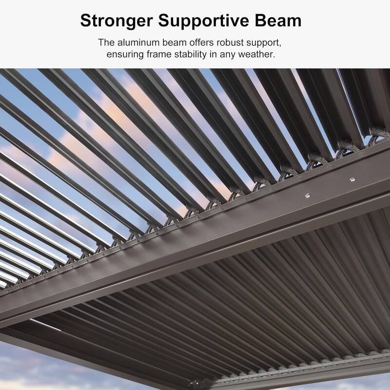 PURPLE LEAF Louvered Pergola Outdoor Aluminum Pergola with Adjustable Roof for Patio Hardtop Gazebo