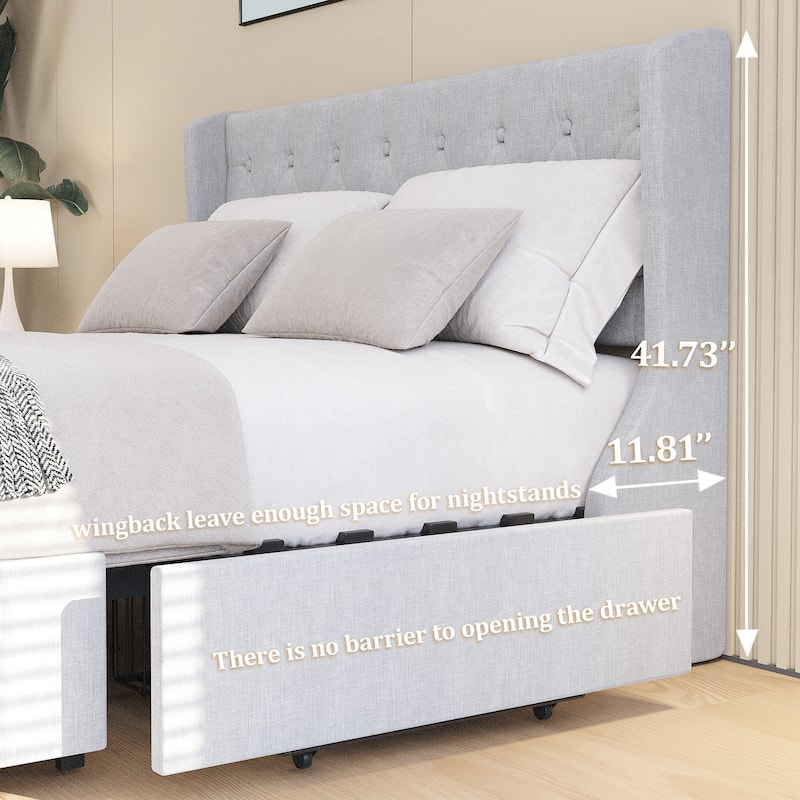 Luxurious Storage Bed with Tufted Headboard for Stylish Bedroom