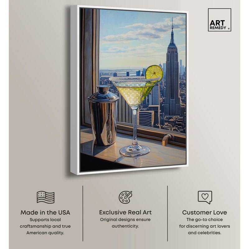 Classy Drink in NYC Canvas by Art Remedy