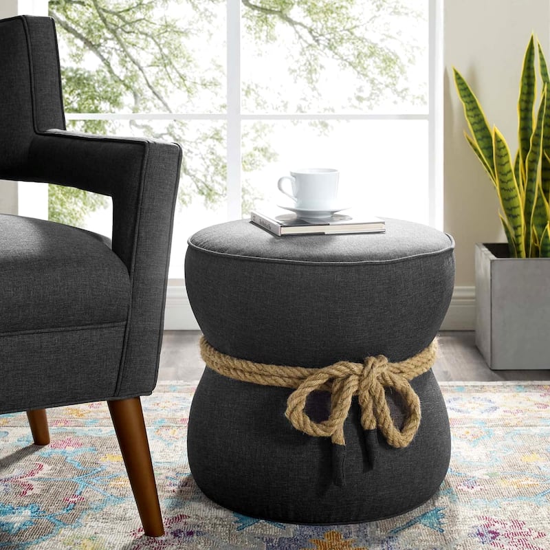 Contemporary Coastal Design Upholstered Ottoman