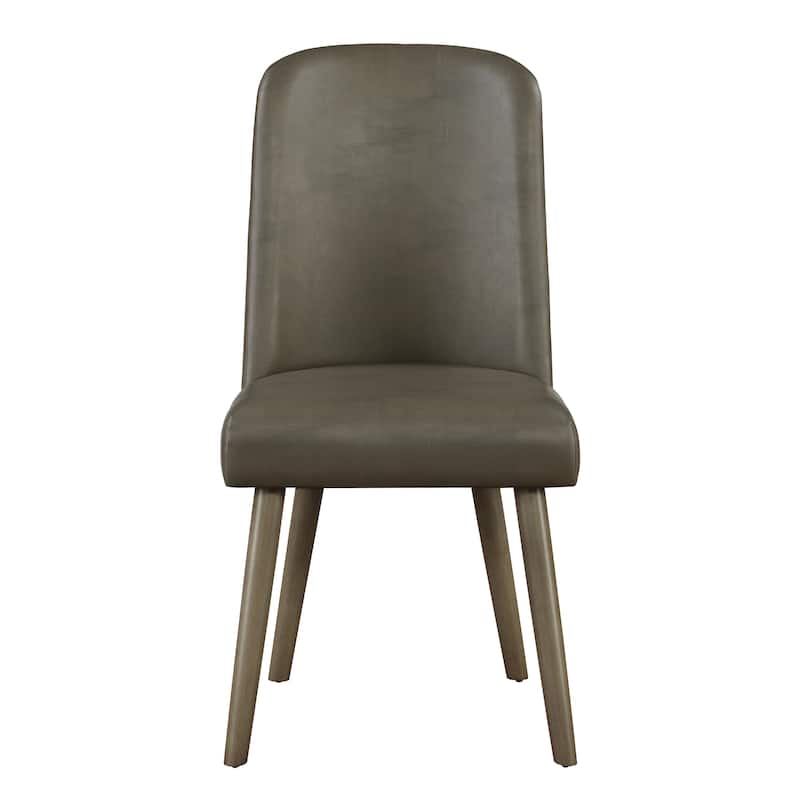 Grey and Grey Oak Upholstered Back Side Chairs (Set of 2)