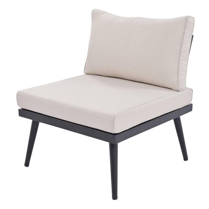 6-piece Acacia Wood Outdoor Sectional Sofa Set with Round Nesting Coffee Tables and Side Storage Shelf, Cushioned Seating