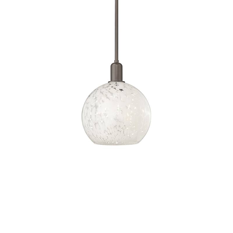 Innovations Lighting 716-1S-13-10 White Mouchette Pendant White - Oil Rubbed Bronze / White Mouchette