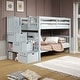 preview thumbnail 20 of 35, Taylor & Olive Trillium Twin over Twin Stairway Bunk Bed, 3 Steps Blue