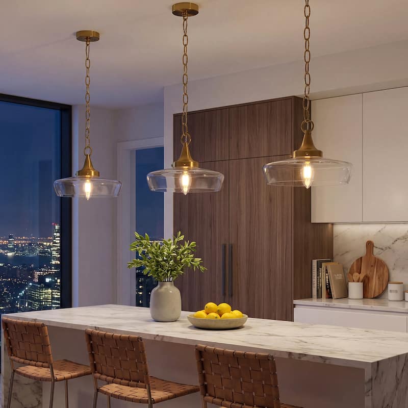 68.8-Inch Modern Glass Pendant Light with Adjustable Chain