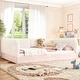 preview thumbnail 37 of 124, Bonwell Upholstered Teddy Fleece Montessori Floor Bed with Half-Enclosed & Curved Guardrails for Kids by GDFStudio