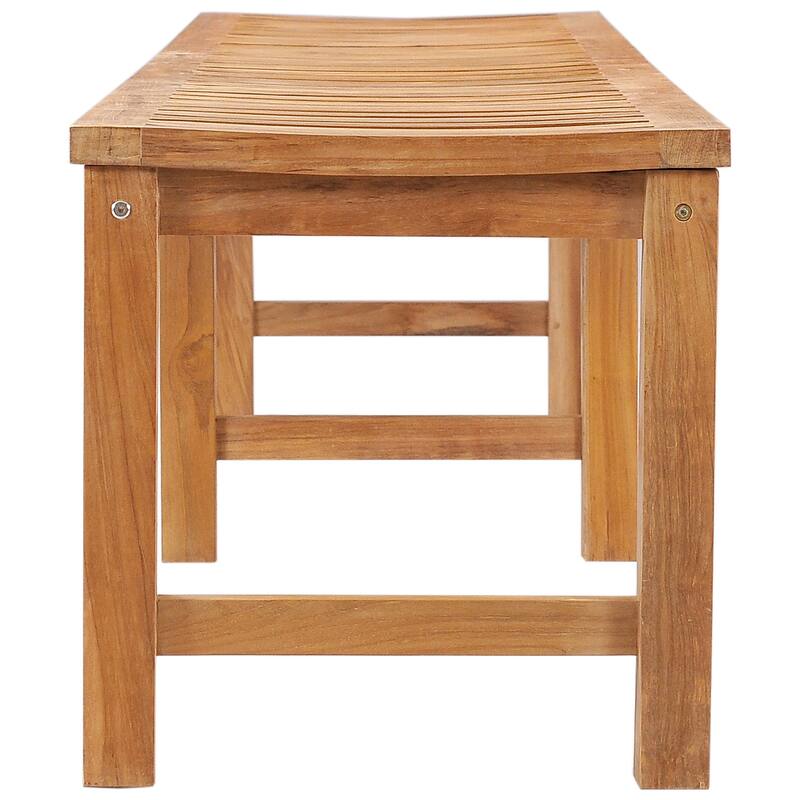 Chic Teak Santa Monica Outdoor Teak Wood Backless Outdoor Bench, 10 foot