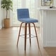 preview thumbnail 85 of 120, Skara Swivel Bar Stool, Upholstered Bar Height Chair with Bentwood Frame Single - Vintage Blue Faux Leather & Walnut