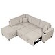 preview thumbnail 39 of 79, 84.75" Sleeper Sofa Bed, 2 In 1 Pull Out Sofa Bed L Shape Couch With Storage Ottoman For Living Room, Bedroom Couch