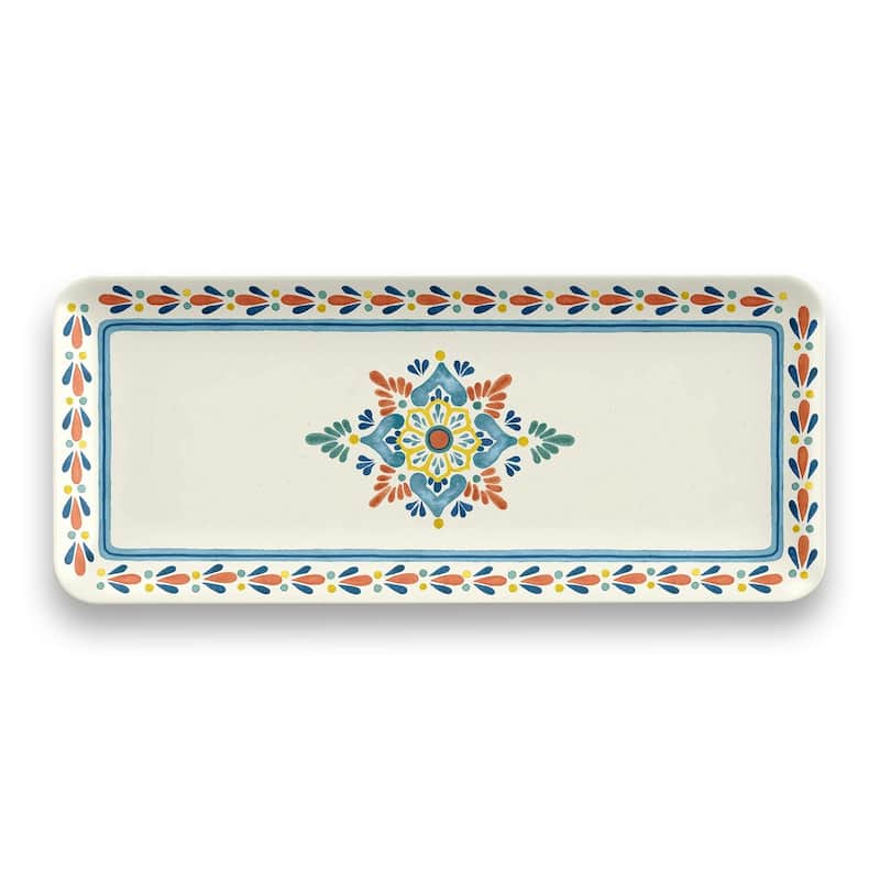 Abode Homewares by TarHong La Cena Medallion Tray, 17.8" x 7.5"