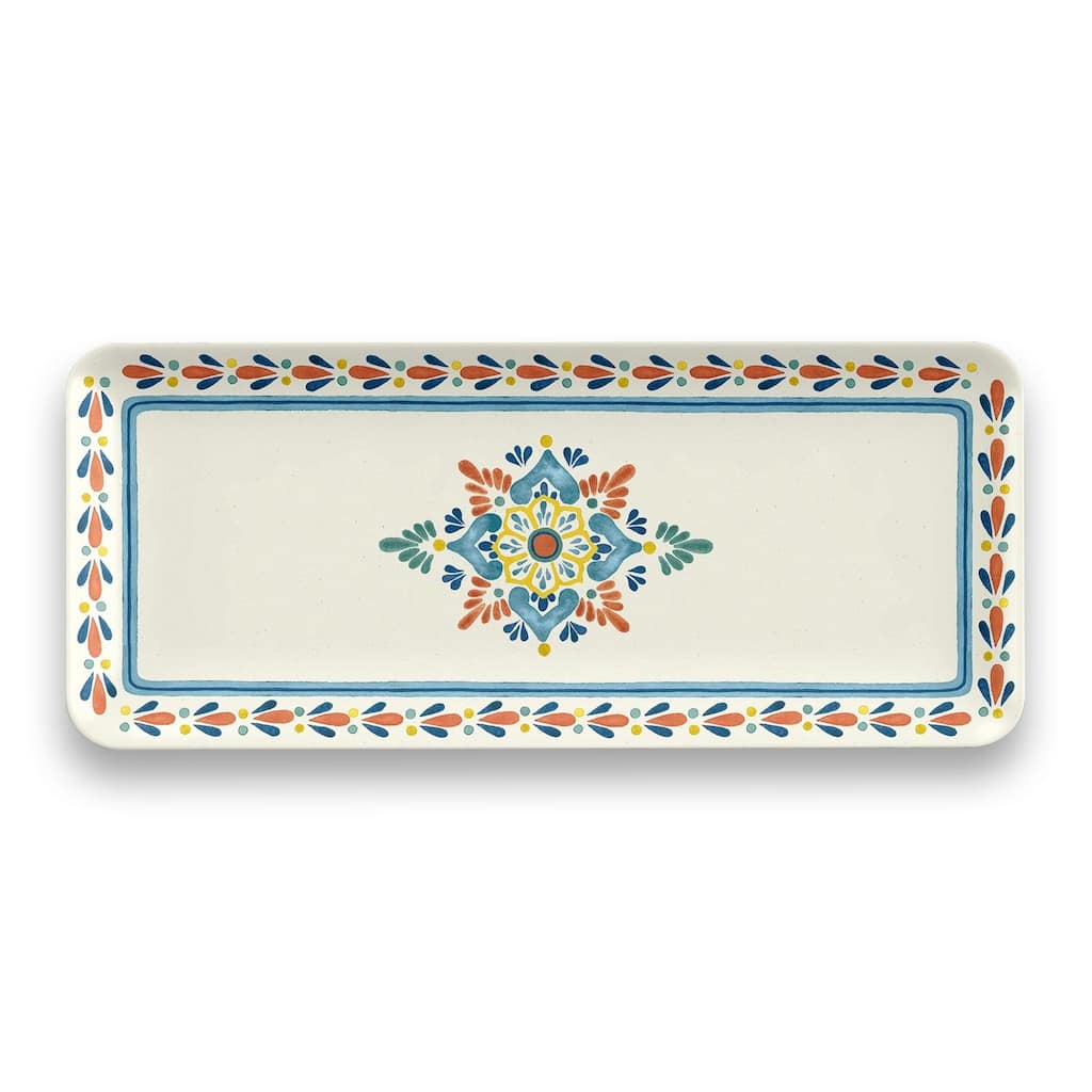 Abode Homewares by TarHong La Cena Medallion Tray, 17.8" x 7.5"