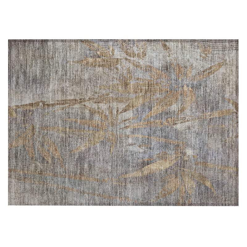 Machine Washable Indoor/ Outdoor Modern Floral Chantille Rug
