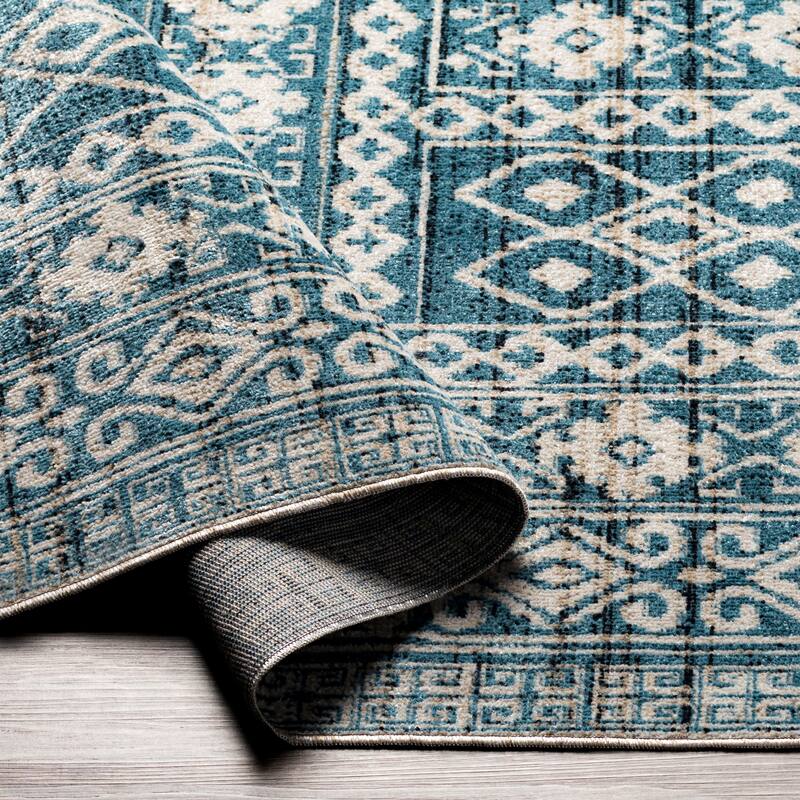 Livabliss Avonia Machine Washable Bohemian Floral Area Rug
