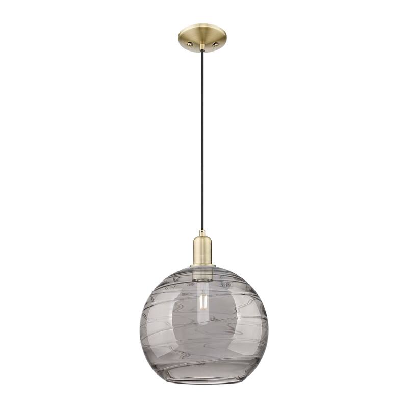 Innovations Lighting Endless Possibilities Arcadia - Athens Deco Swirl - 1 Light 12" Cord Hung Mini Pendant - Antique Brass