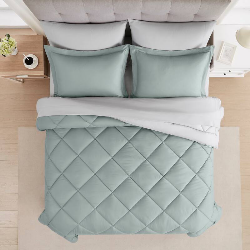 Modern Threads 7-Piece Reversible Comforter Set - Includes Comforter, Sheets, Pillowcases, Shams
